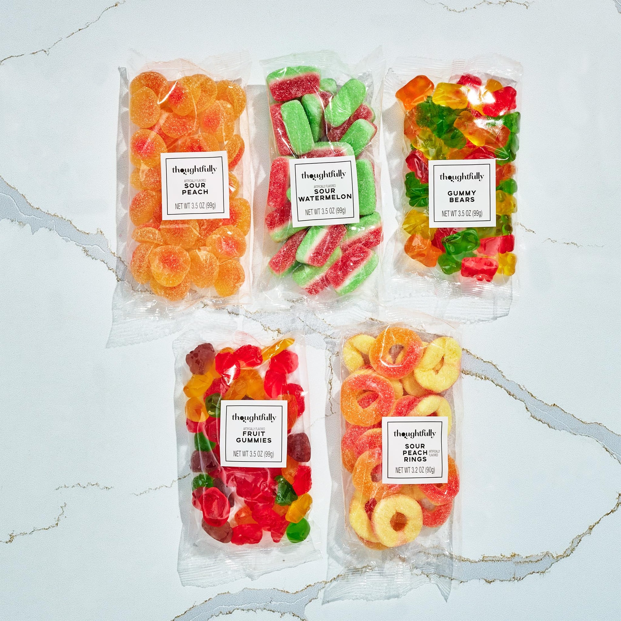 Thoughtfully, Get Well Soon Gummies Sweet Gift Box, Includes Gummy Bears, Sour Watermelon, Sour Peach Rings, Sour Peach Gummies & Fruit Gummies, Fun
