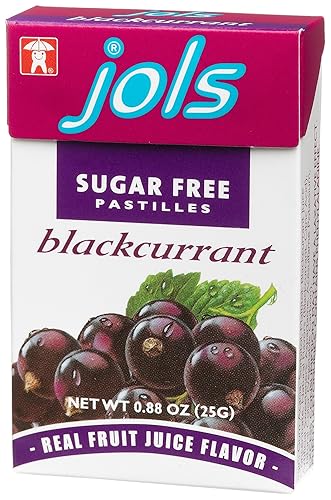 Jols Sugar Free Pastilles, Black Currant, 0.88-Ounce Boxes (Pack of 12)