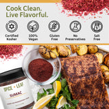 Premium Ground Sumac Spice by SPICE + LEAF - Vegan Kosher Preservative Free Red Middle Eastern Ground Herb, 3.5 oz.