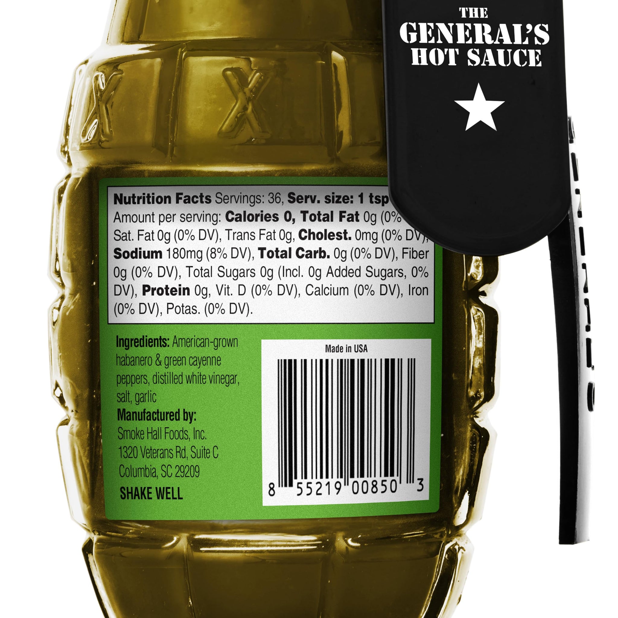The General's Hot Sauce, Camo Commando, 3.5/5 Heat Rating, 6 oz