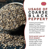 Black Pepper Ground Coarse 5 LB Bulk Jar Butcher Grind #12 - Premium Ground Black Peppercorns, All Natural, Gluten Free, Steam Sterilized - Restaurant