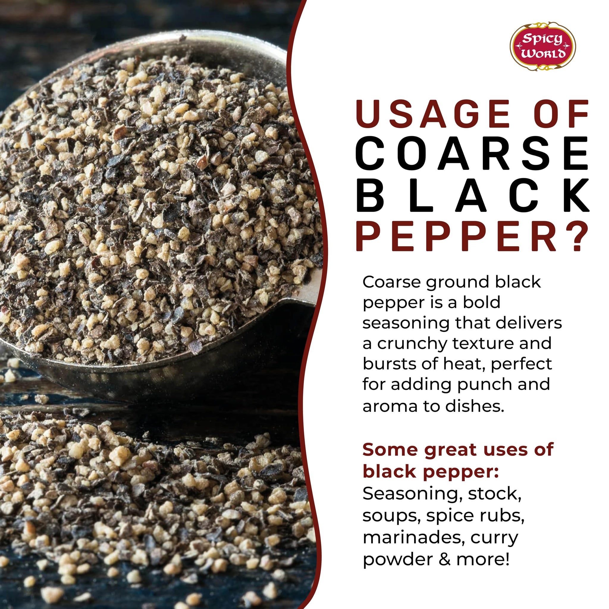Black Pepper Ground Coarse 5 LB Bulk Jar Butcher Grind #12 - Premium Ground Black Peppercorns, All Natural, Gluten Free, Steam Sterilized - Restaurant