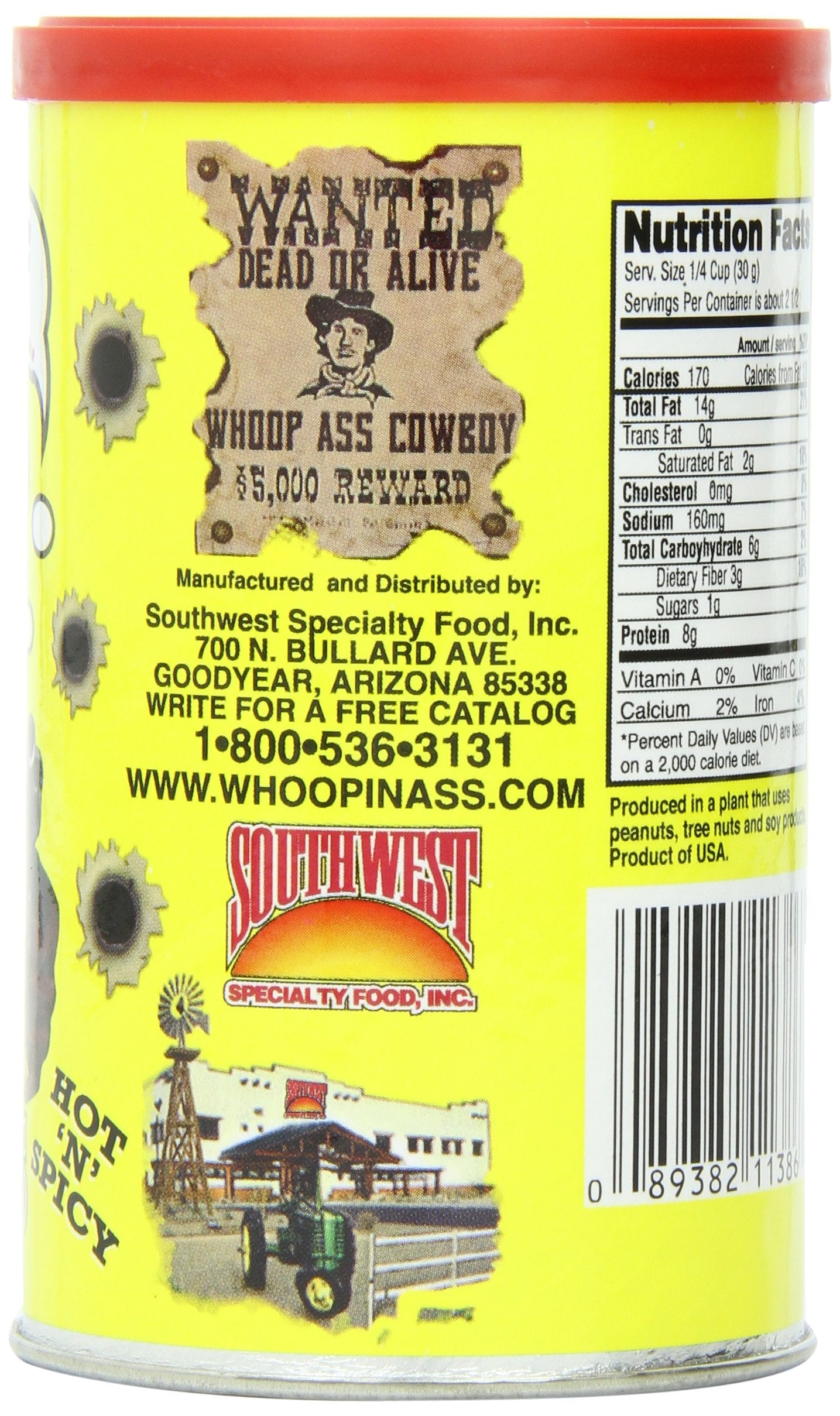 Ass Kickin' Whoop Ass Peanuts, 6-Ounce Cans (Pack of 6)