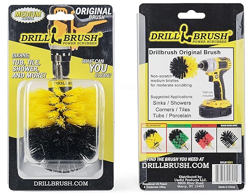 Drill Brush - Bathroom Cleaning Accessories - Shower Cleaner Brush - Scrub Brush - Bath Mat - Bathtub Brush - Sink Brush - Toilet Scrubbing Brush