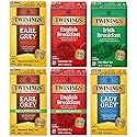 Twinings Tea Variety 6-Pack - Earl Grey, English Breakfast, Irish Breakfast, Decaffeinated Earl Grey, Decaffeinated English Breakfast, Lady Grey Tea