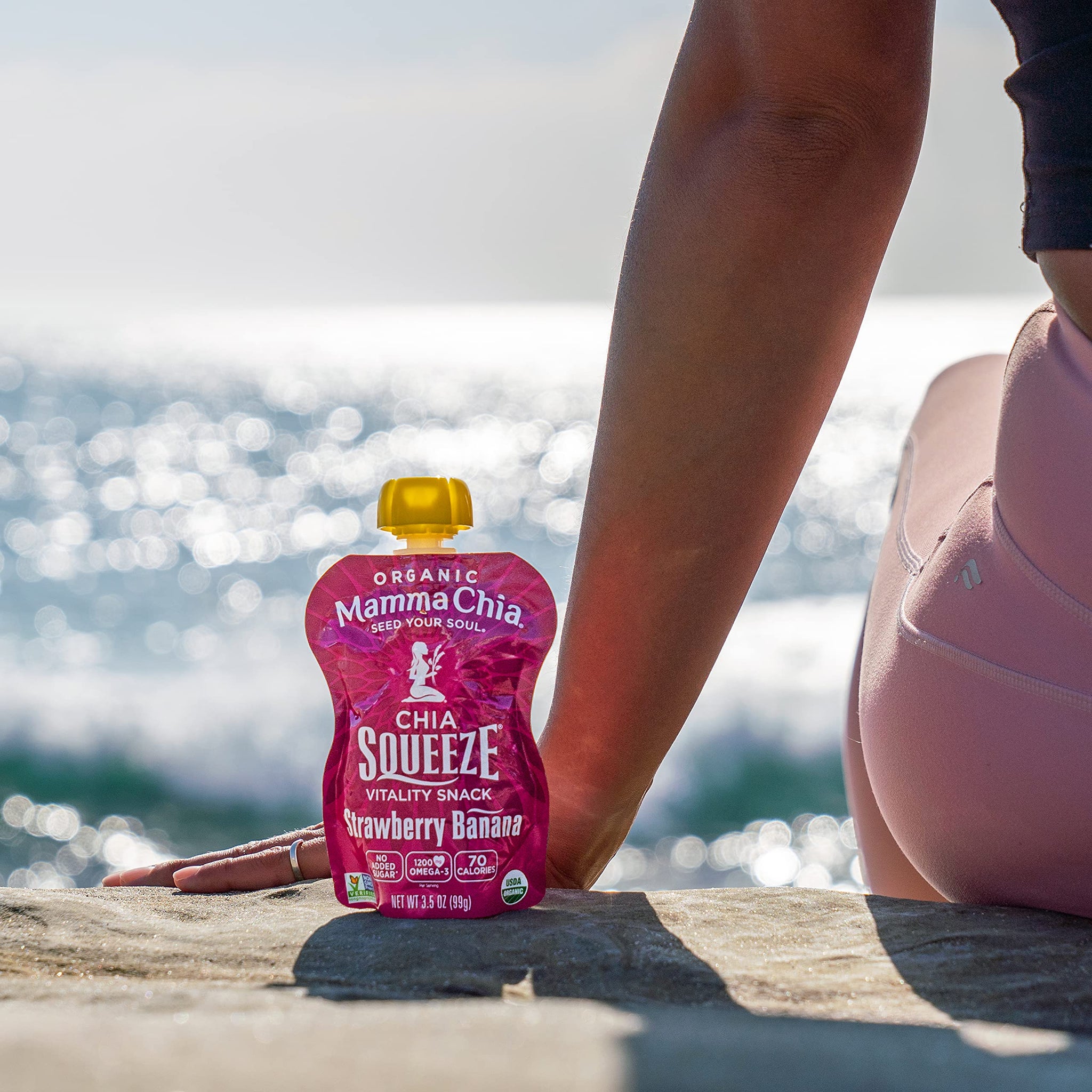 Mamma Chia Organic Strawberry Banana Chia Squeeze, 400 GR