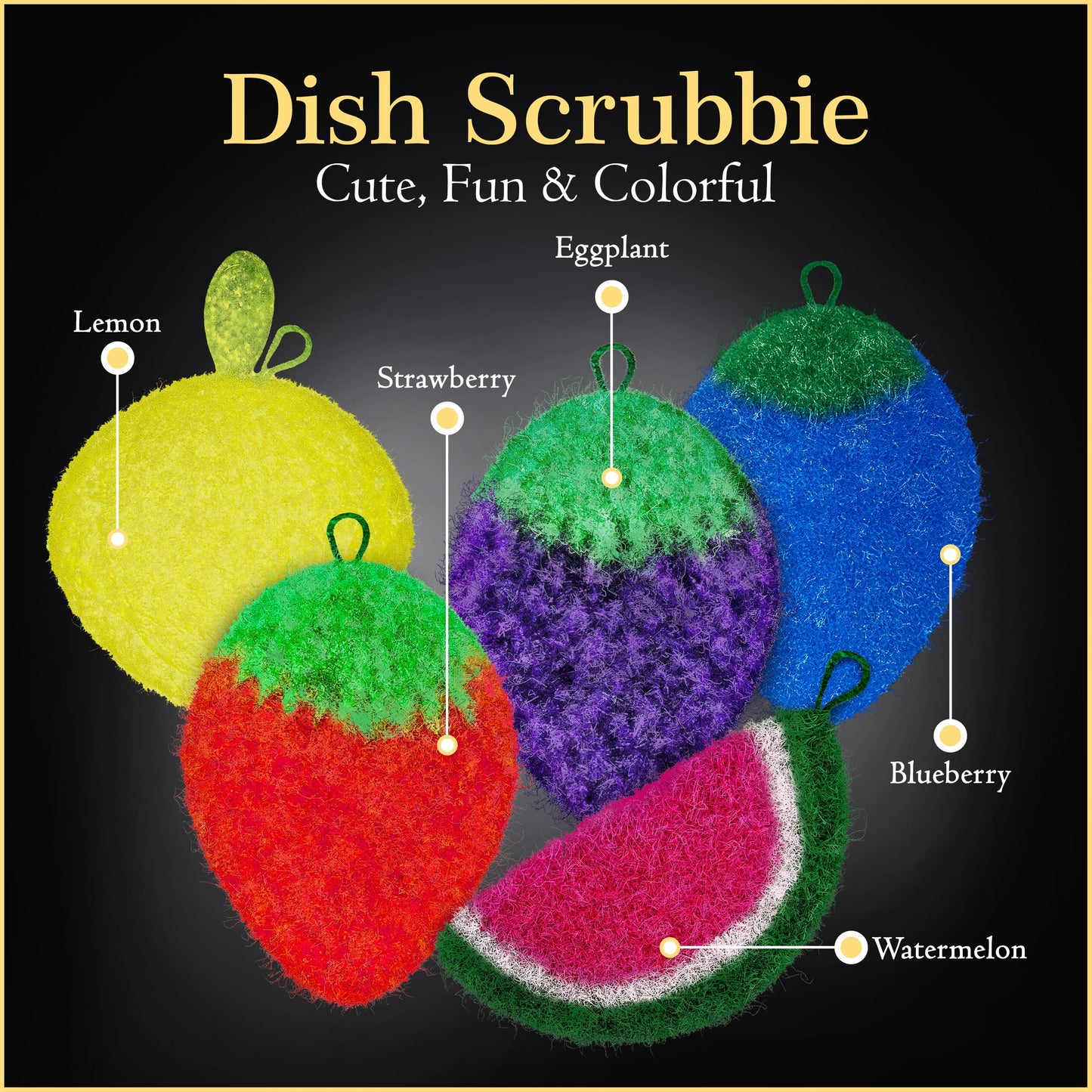 Dish Scrubbie Non-Scratch Dish Scrubber-Long Lasting & Odorless, Safe on Non-Stick, Cast Iron, Glass and Other Surfaces, Reusable Kitchen Sponge