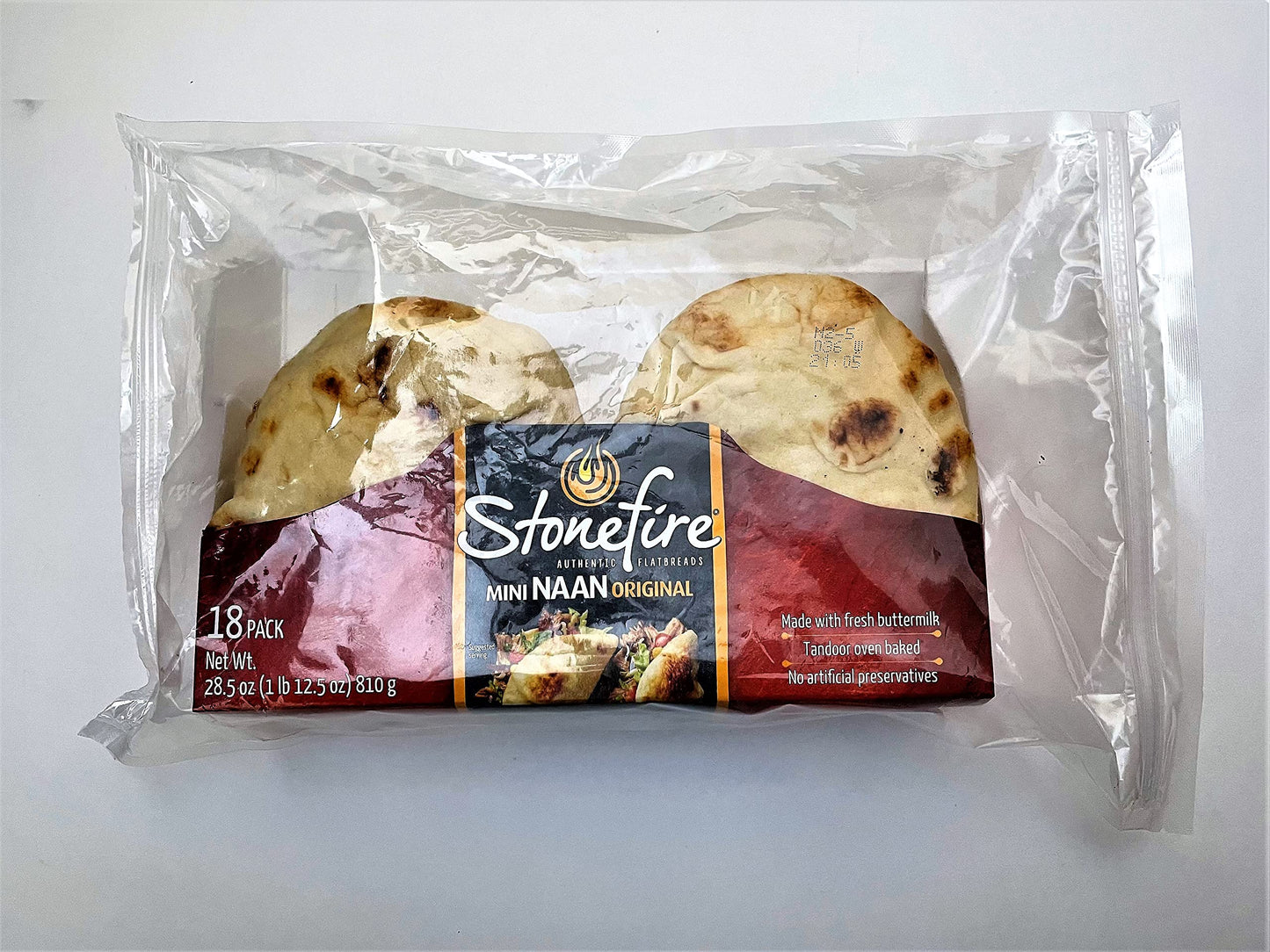 Stonefire Mini Naan (Original) Fresh Authentic Flatbreads, 18 Mini Flatbreads Total in a resealable packaging