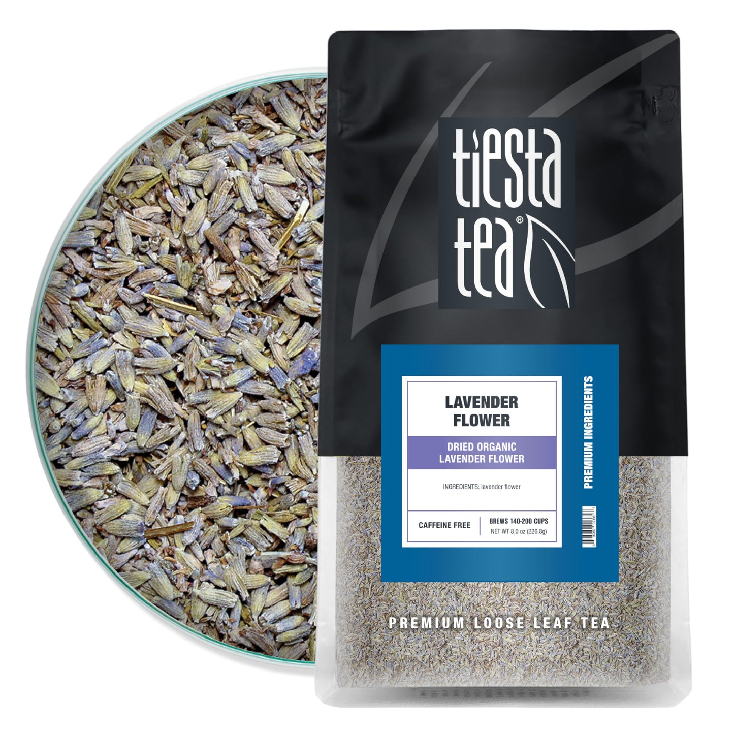 Tiesta Tea - Dried Organic Lavender Flower, Loose Leaf, Premium Non-Caffeinated Blend, Make Hot or Iced, Raw Edible Lavender Buds, Rich Flavors, 8oz