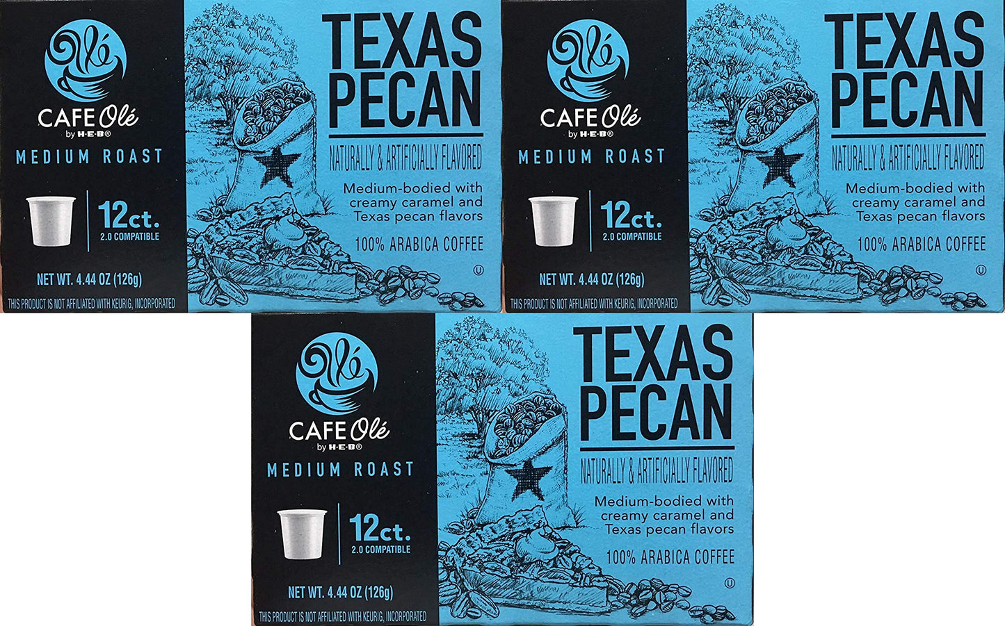 H.E.B. Texas Pecan 12 Count ONE BOX Pack of 3