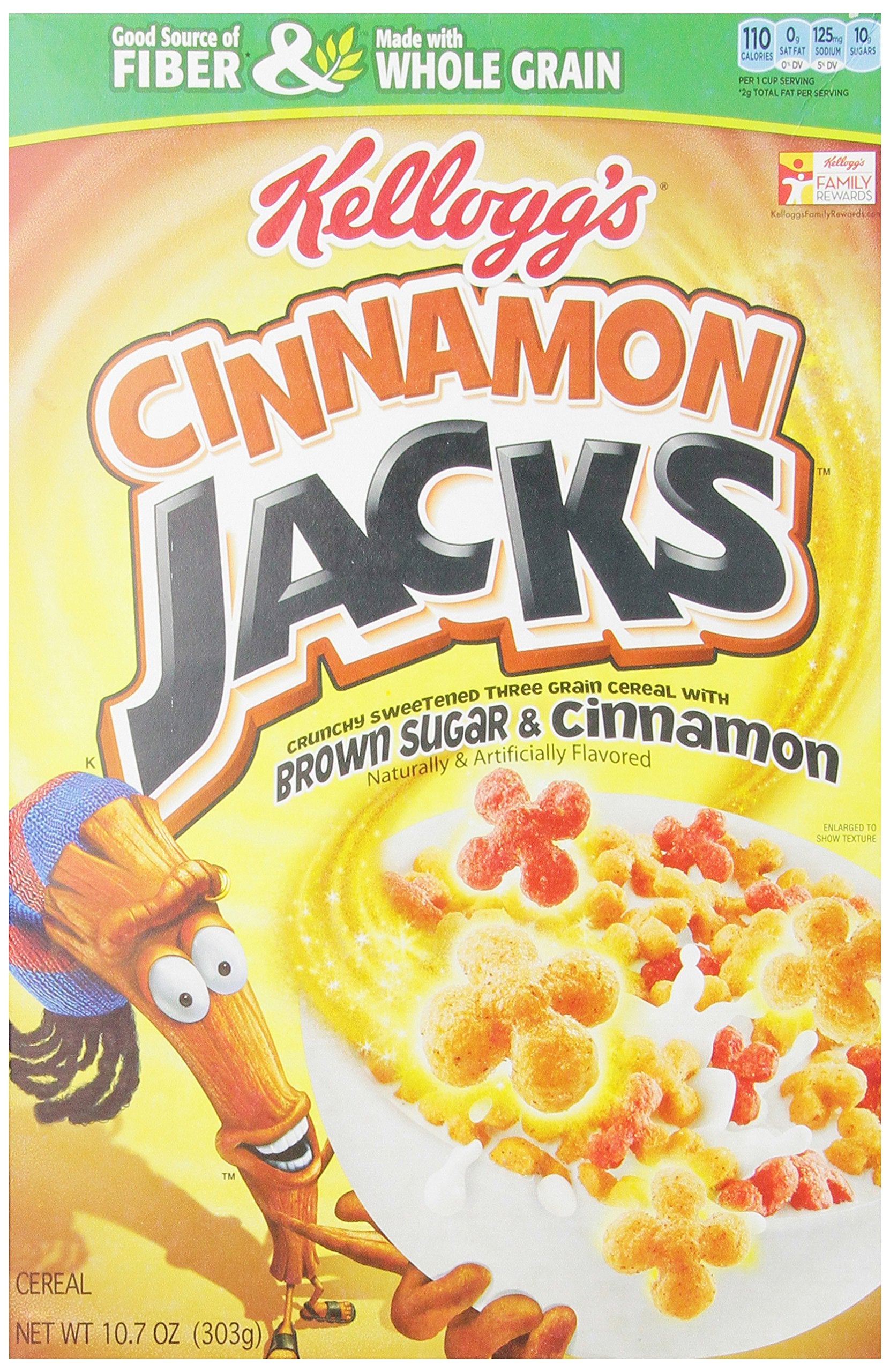 Kellogg's Cinnamon Jacks Cereal, Cinnamon, 10.7 Ounce