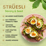 Struesli Savory & Seed Organic Granola, Nut, Grain & Gluten Free, Healthy Snacks with Pumpkin, Sunflower & Chia Seeds, Hemp Hearts, Flax, Tiger Nuts