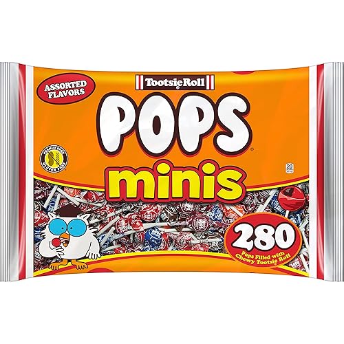 Tootsie Roll Pops Original Fruity Lollipop with Chocolatey Center - Individually Wrapped Lollipop Candy - Peanut Free, Gluten Free - 280 Count, 50.37