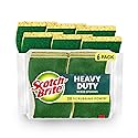 Scotch-Brite Heavy Duty Scrub Sponge, 6 Kitchen Sponges Designed for Tough Messes in the Kitchen that Last 3X Longer*, Best for Cast Iron Skillets