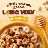 Cheerios Oat Crunch Oats 'N Honey Breakfast Cereal, Made with Whole Grain, Family Size, 24 oz