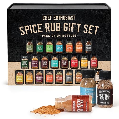 Holiday Gift Grilling Spices & Seasoning Set - 24 Unique Gourmet BBQ Spice Rub Sampler (Kosher) - Gift Set for Birthday, Anniversary, Men, Dads