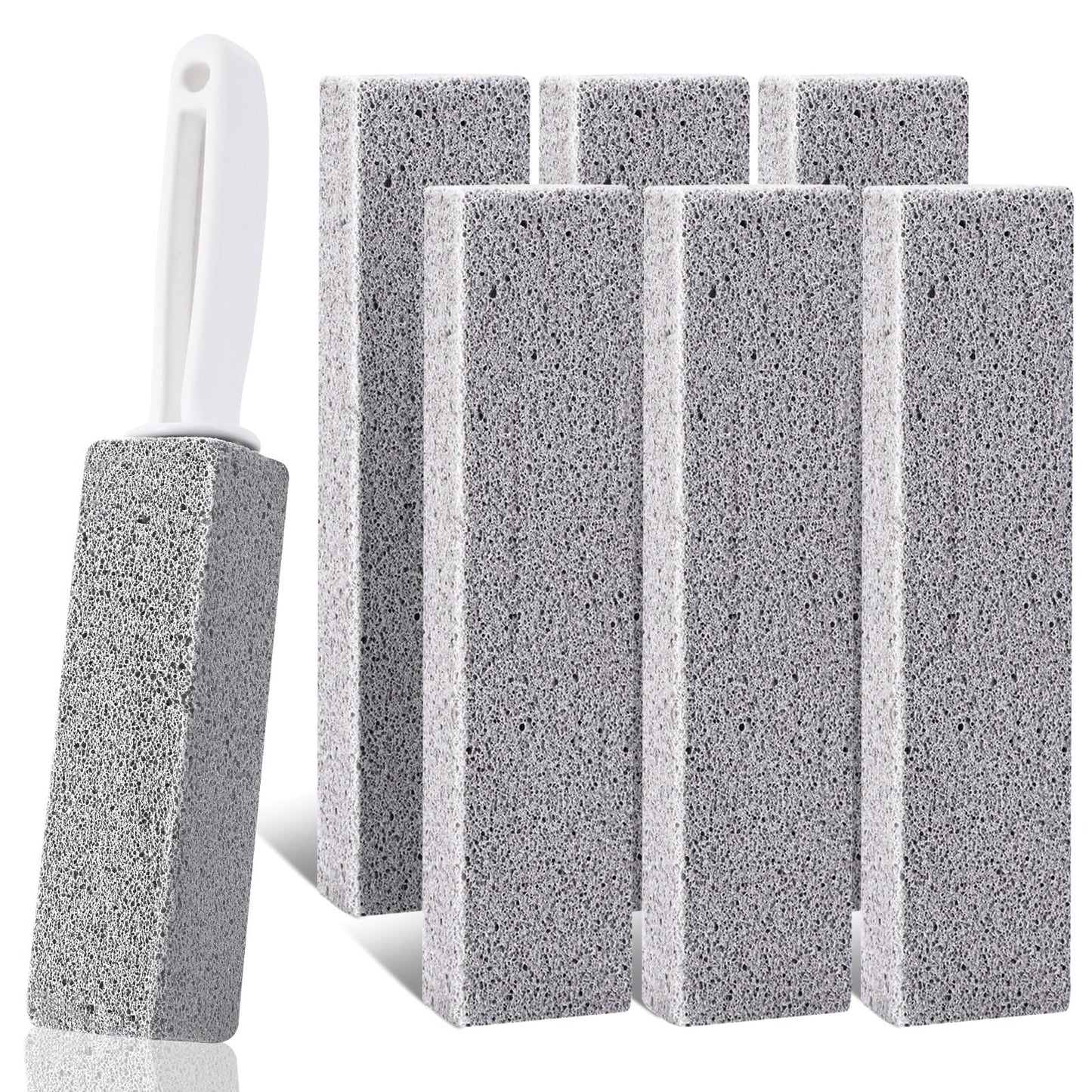 Ovveroche 7 Pack Pumice Stone for Toilet Cleaning, Pumice Stone Toilet Bowl Cleaner, Pumice Scouring Stick with Handle, Powerfully Cleans Hard Water