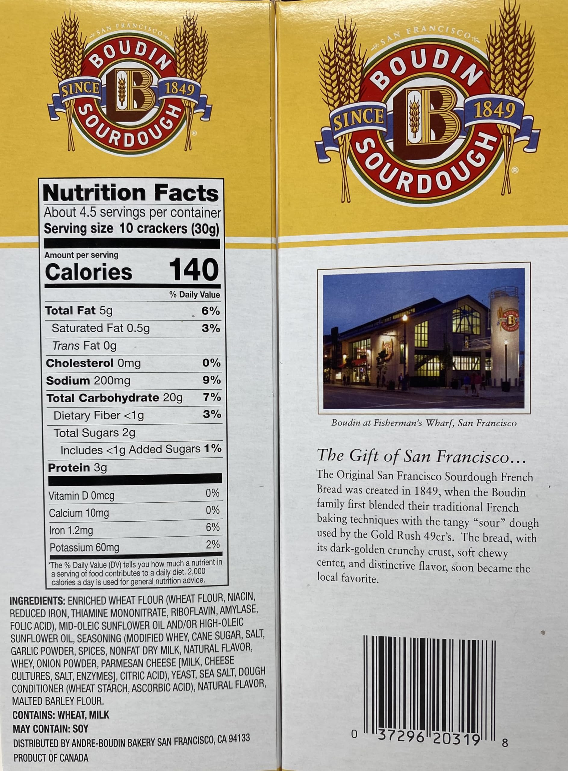 Sourdough Twice Baked Crackers Parmesan And Garlic 2-5oz PACK