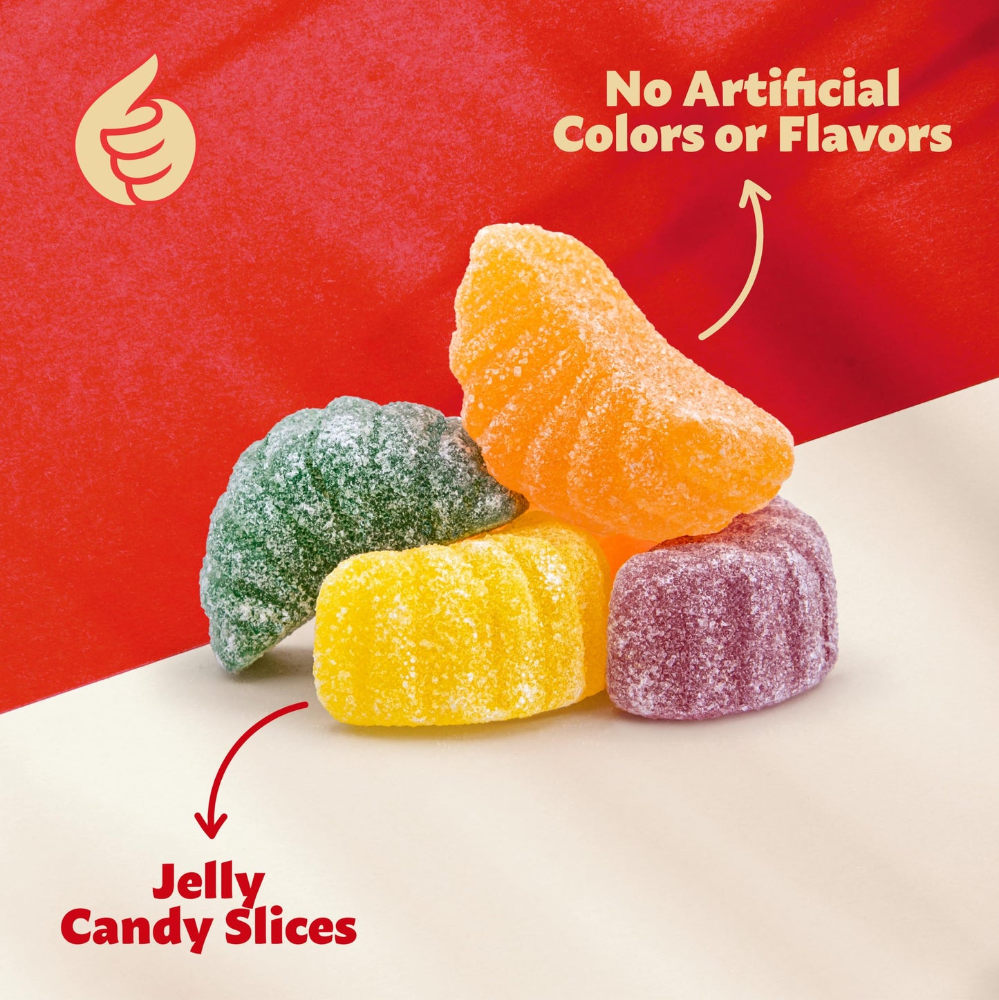 Fruit Slices 1-Pound Bag | Assorted Flavors Jellies | Dye Free Candy | Vegan Candy | Tangerine, Orange, Strawberry, Lemon | Naturally Flavored Sweets