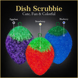 Dish Scrubbie Non-Scratch Dish Scrubber-Long Lasting & Odorless, Safe on Non-Stick, Cast Iron, Glass and Other Surfaces, Reusable Kitchen Sponge