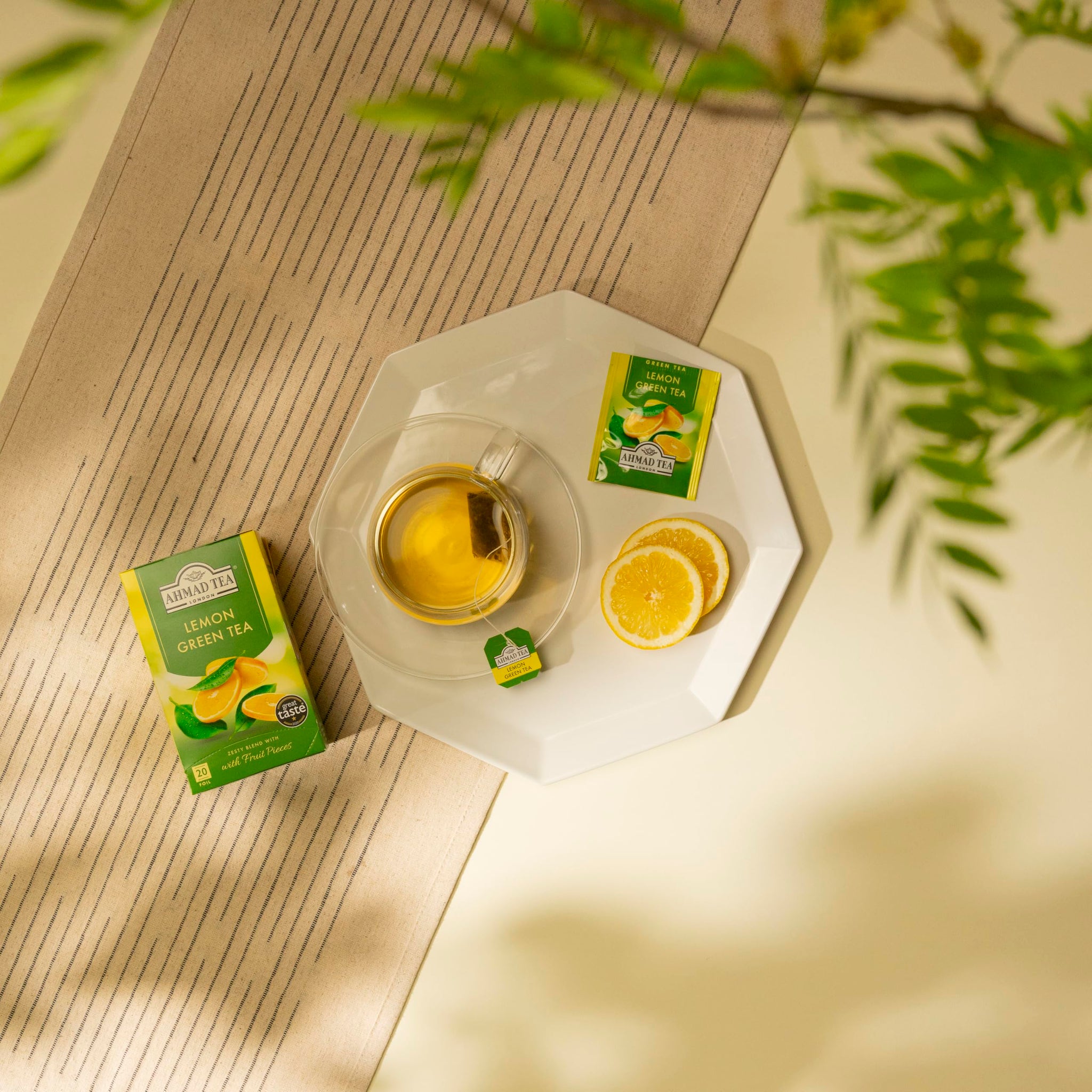 English Teas, "Lemon Green Tea" - Tagged & Aluminium Foil Enveloped Teabags