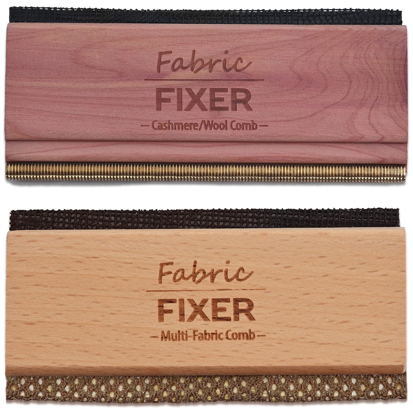 Cashmere and Multi-Fabric Sweater Comb Combo (Cedar Wood Handle Double Edge Design) Manual Fabric Defuzzer Wool Lint Shaver Comb Scraper for Clothing