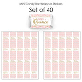 Big Dot of Happiness Mis Quince Anos - Mini Candy Bar Wrapper Stickers - Quinceanera Sweet 15 Birthday Party Small Favors - 40 Count