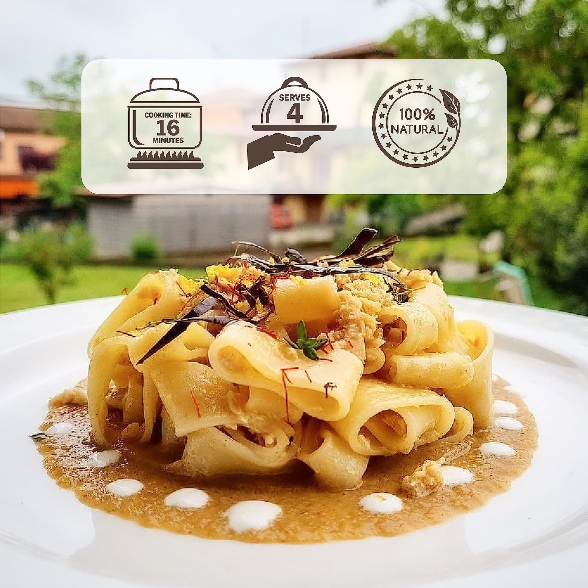 Morelli Mezzi Paccheri Organic Pasta - Italian, Gourmet, Large Circle Gluten-Free Pasta from Italy Made from Corn & Rice, for Stuffing - 8.8 oz (Pack