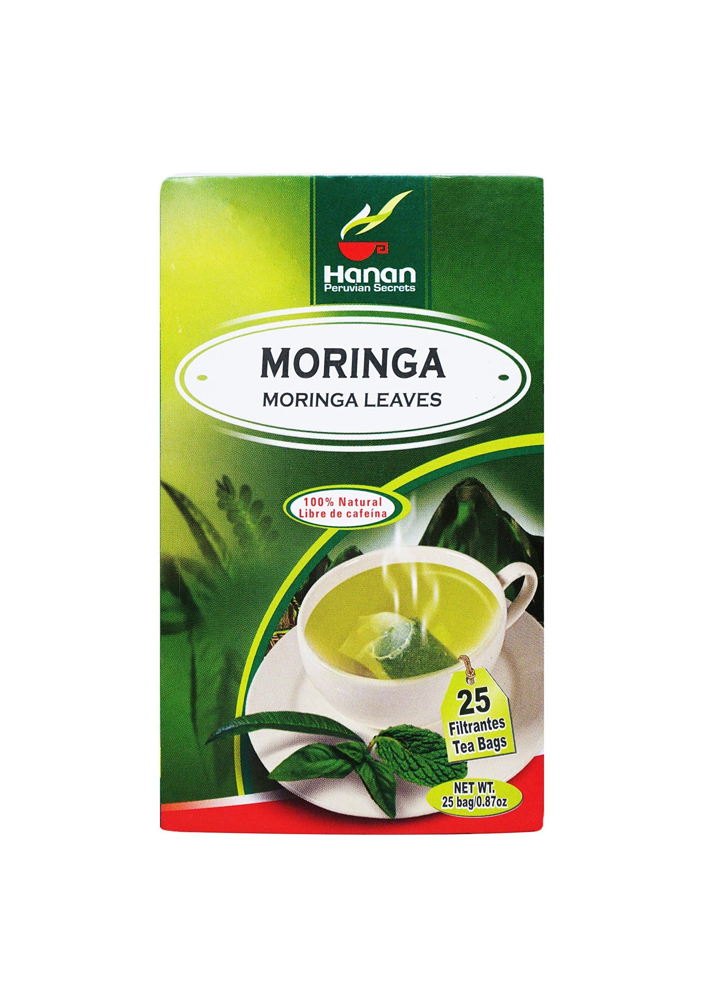 Hanan Peruvian Secrets Moringa Superfood Tea | 100% All-Natural Moringa Oleifera Leaves (Hojas) from Peru traditionally used to support a healthy