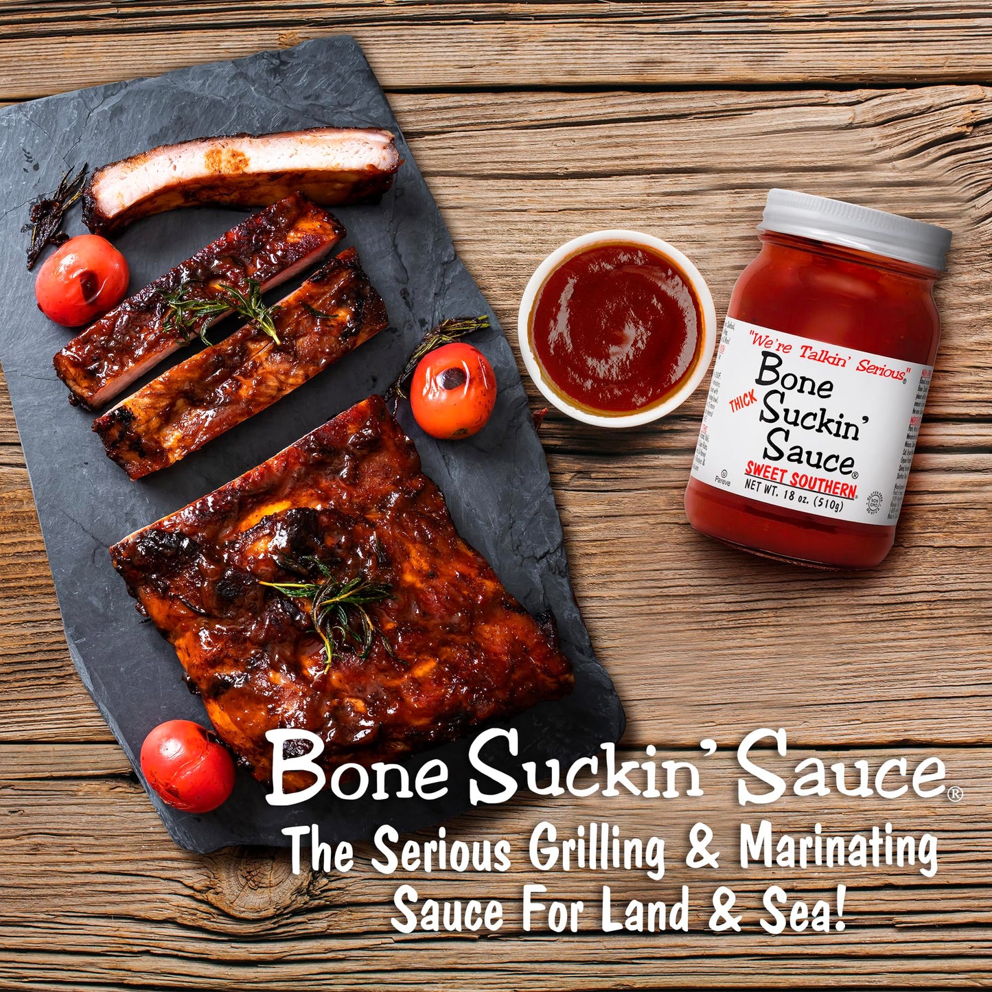Bone Suckin BS00600 BBQ Sauce, Thick, 16-oz. - Quantity 12