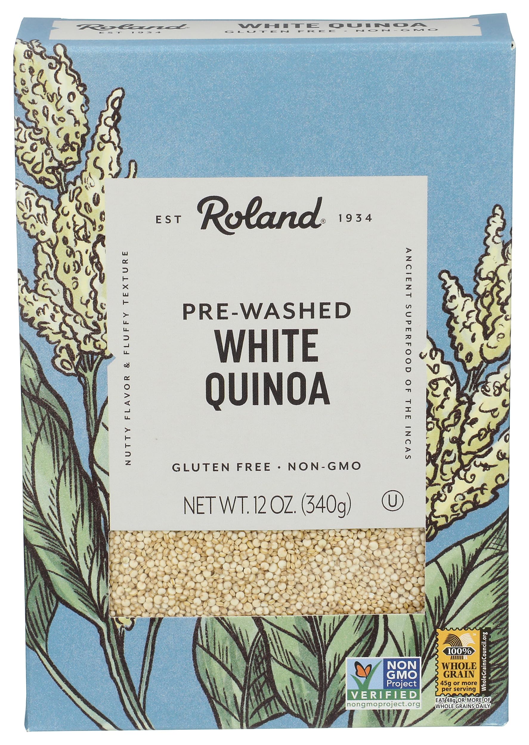 Roland Foods White Quinoa, Pre-washed, Specialty Imported Food, 12-Ounce