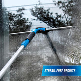 Unger Professional Connect and Clean 18” Grip Swivel Window, Glass Squeegee, and 8’ Pole, 180-Degree Pivoting Handle with Lock, Cleaning Supplies