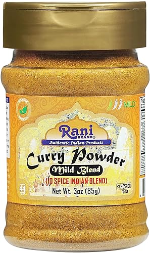 Rani Curry Powder Mild (10-Spice Authentic Indian Blend) 3oz (85g) PET Jar ~ All Natural | Salt-Free | NO Chili or Peppers | Vegan | No Colors |