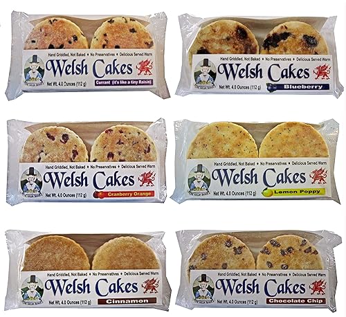 Welsh Baker Welsh Cakes - 6 Flavor Variety Box - 24 Cakes