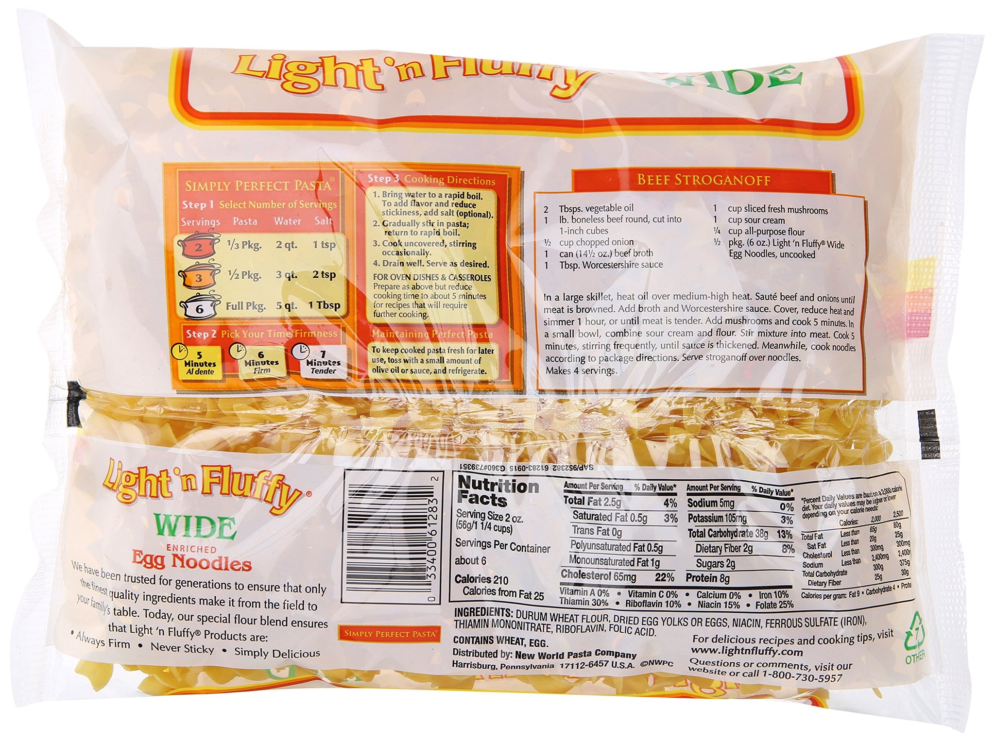 Light 'n Fluffy Wide Egg Noodles, 12 oz Bag