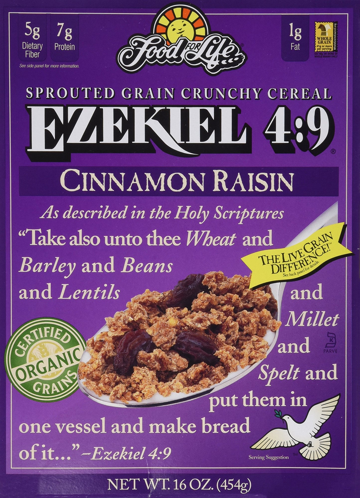 Food For Life Ezekiel 4:9 - Organic Cinnamon Raisin Granola Cereal, Vegan, 16 Oz