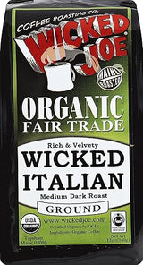 WICKED JOE Coffee Wicked Italian Medium Dark Roast Ground Coffee, 12 Ounce (Pack of 6)