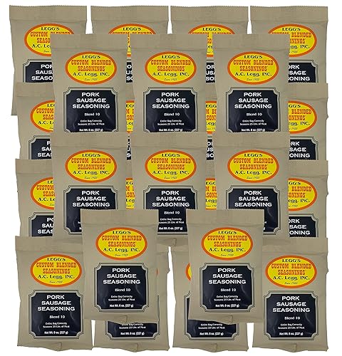 A.C. Legg, Inc. Blend 10 Sausage Seasoning, Breakfast Style, 8 oz (24 Case Pack), Seasons up to 600 lbs, For Pork, Beef, Chicken & Wild Game