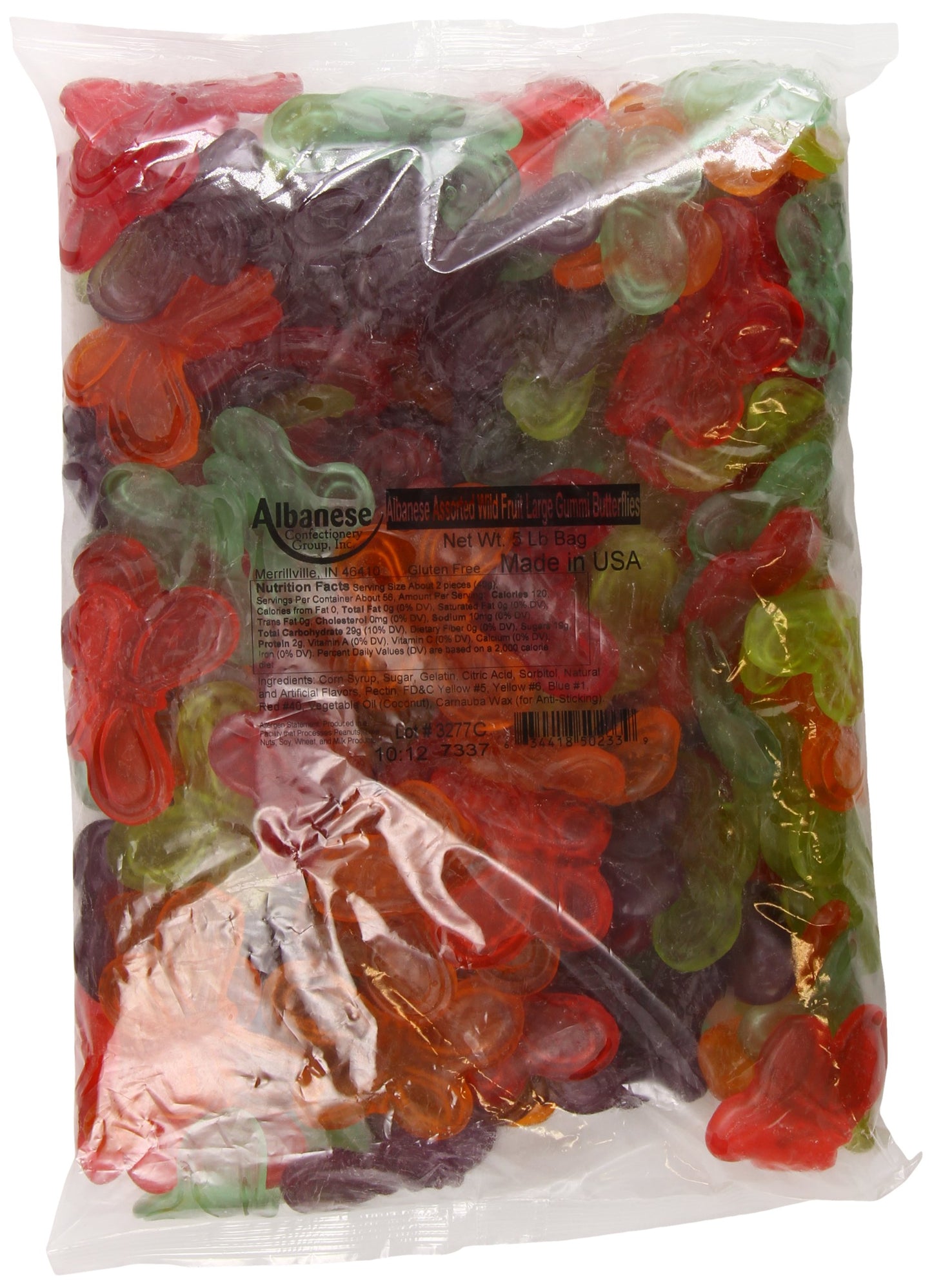 Albanese Gummi Candy, Asst. Wild Fruit, Large Butterflies, 5 Pound