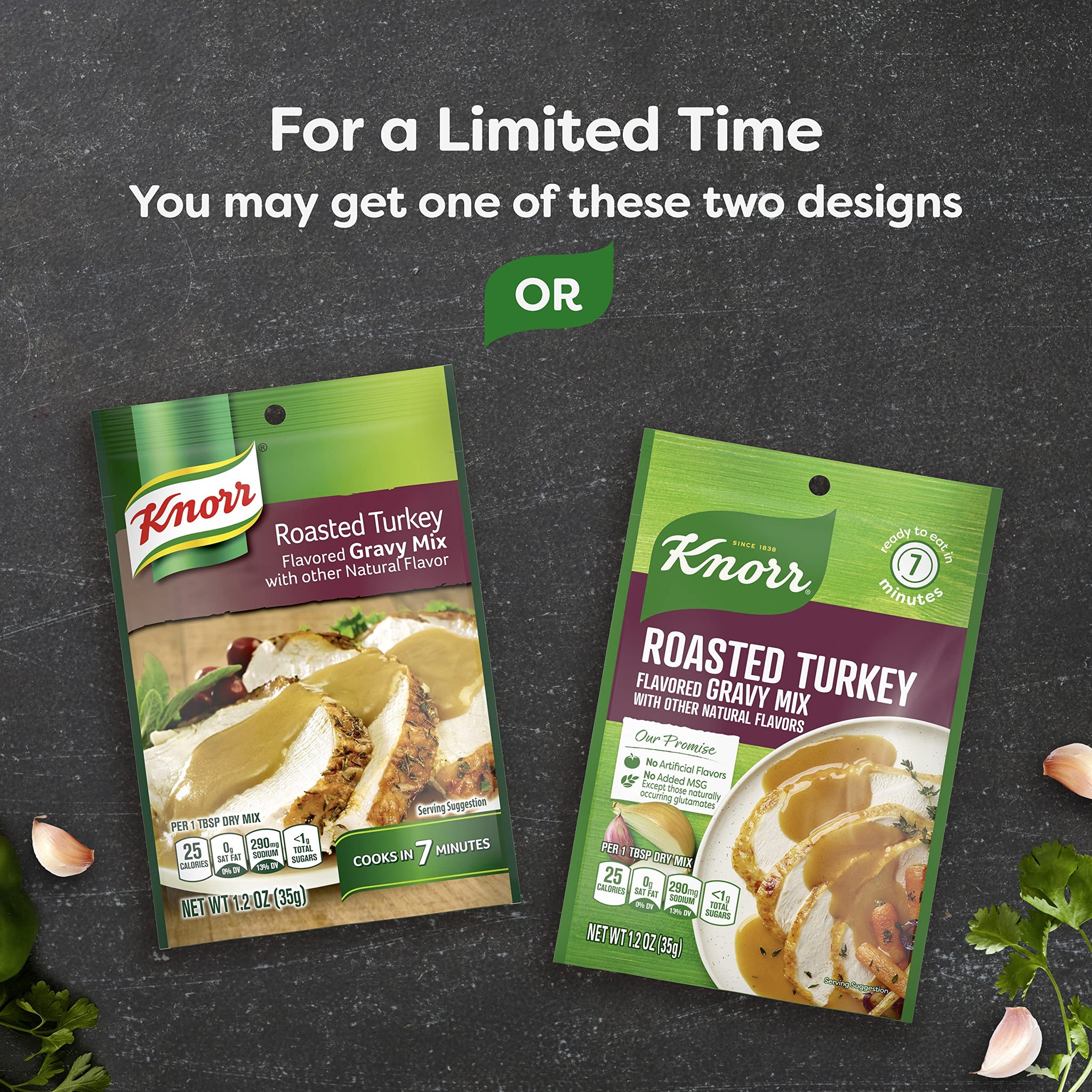 Knorr Turkey Gravy Mix For Delicious Easy Meals and Side Dishes Roasted Turkey Sauce and Gravy With No Artificial Flavors, No Added MSG 1.2 oz, Pack