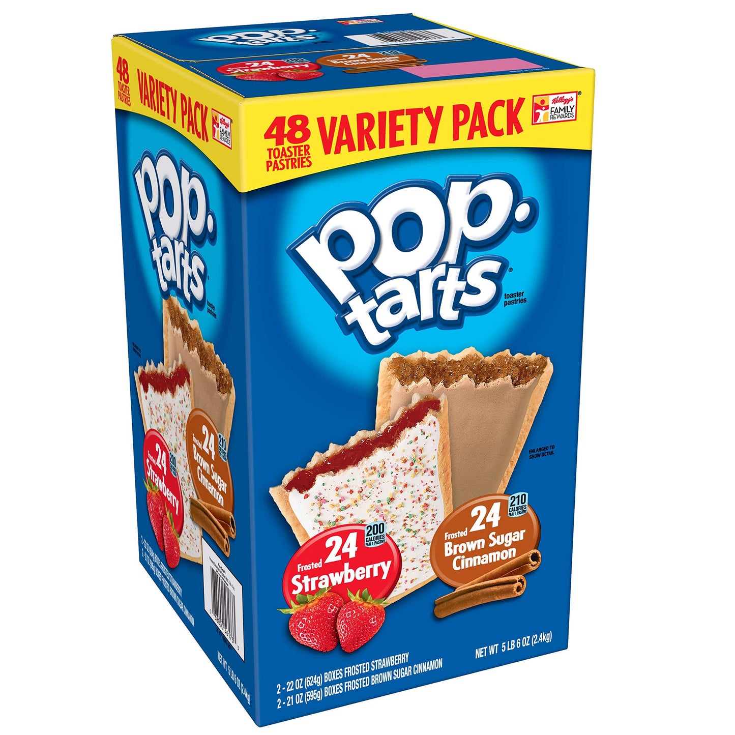Pop-Tarts Breakfast Toaster Pastries, Flavored Variety Pack, Frosted Brown Sugar Cinnamon, Frosted Strawberry, 86 oz (48 Count)