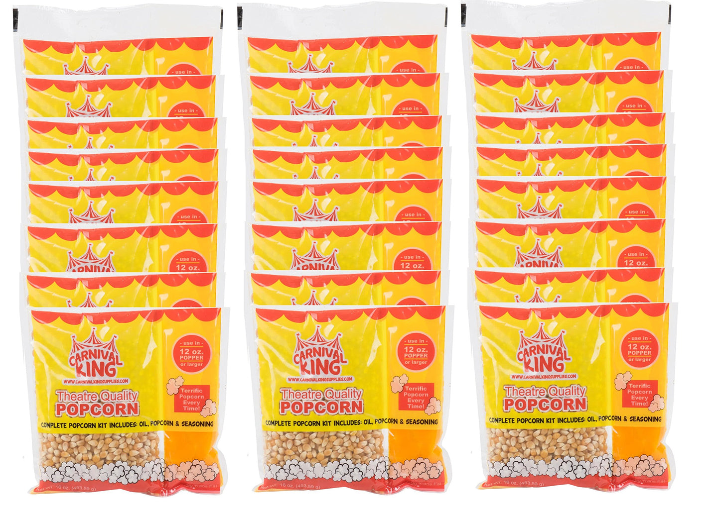 King All In One Popcorn Kit for 12 oz. to 14 oz. Poppers 24 Case