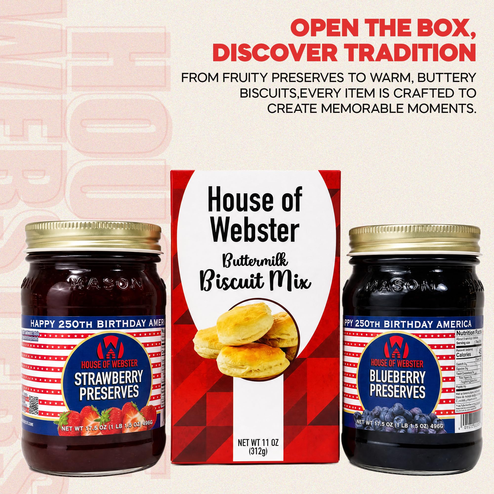 House of Webster Buttermilk Biscuit Mix Set w/Strawberry & Blueberry