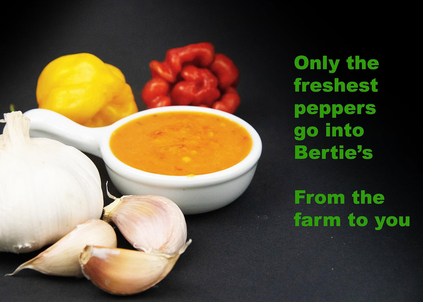 Bertie's Original Pepper Sauce (10 Oz/300ml) | Great Flavour And Heat | Made With Fresh Trinidad Moruga Red And Scotch Bonnet Yellow Peppers | Tastes