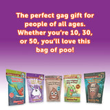 The Original Bag of Poo®, Emoji Poo (Black Cherry Flavor Cotton Candy) Novelty Poop Gag Gift. Free sticker inside.