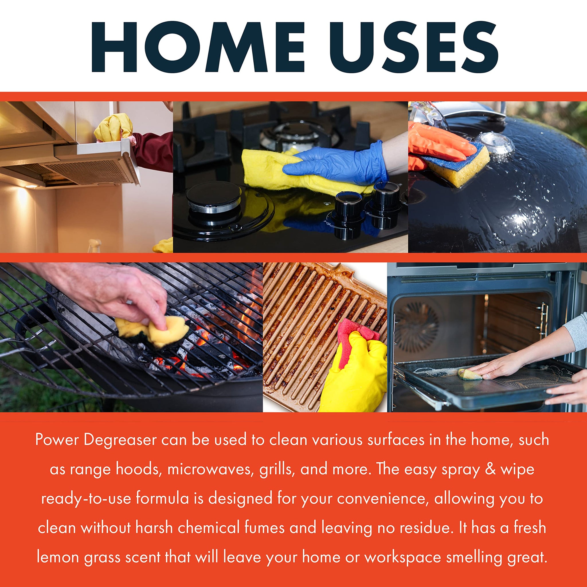 Made Here Co. Professional Strength Degreaser for Kitchens, Industrial pH Neutral and Biodegradable Easy Spray & Wipe,Lemongrass Scent,Safely