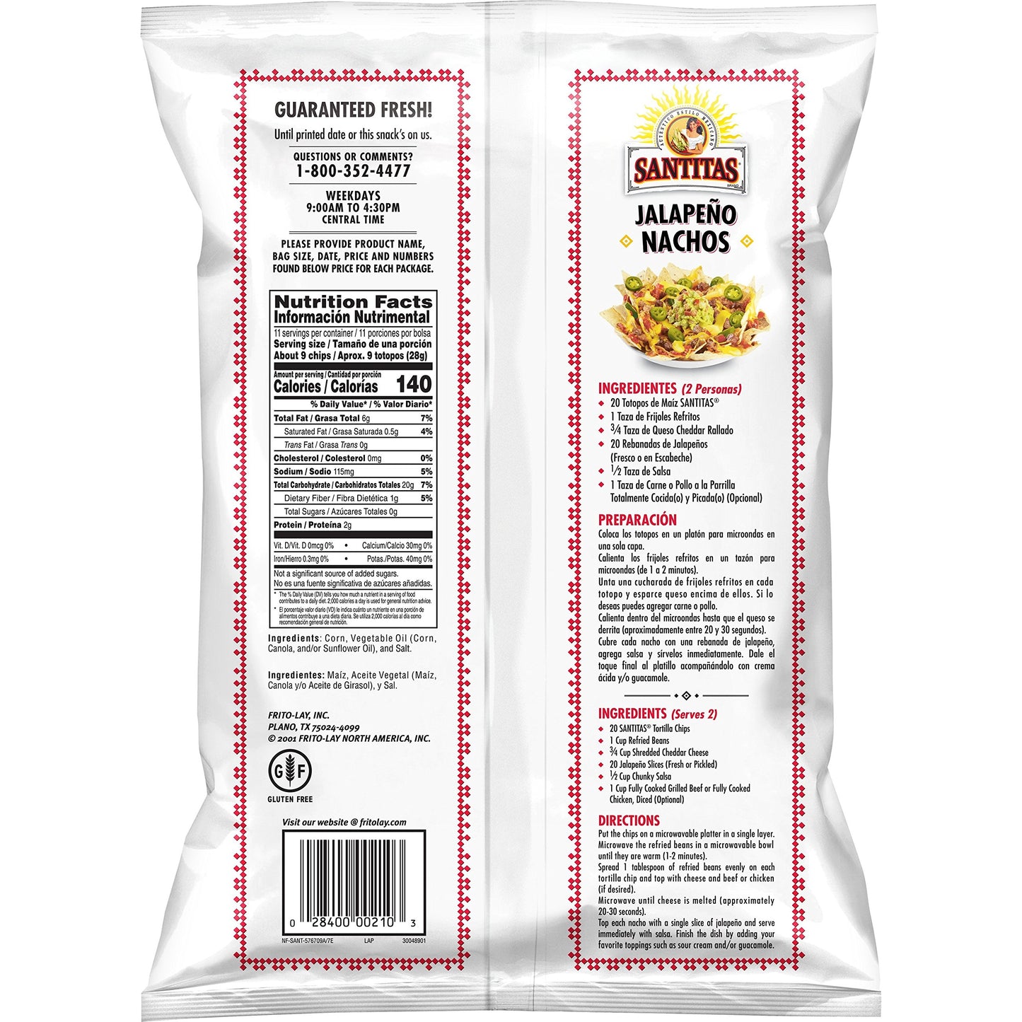 Santitas Tortilla White Corn Chips Bag, 11 Ounce