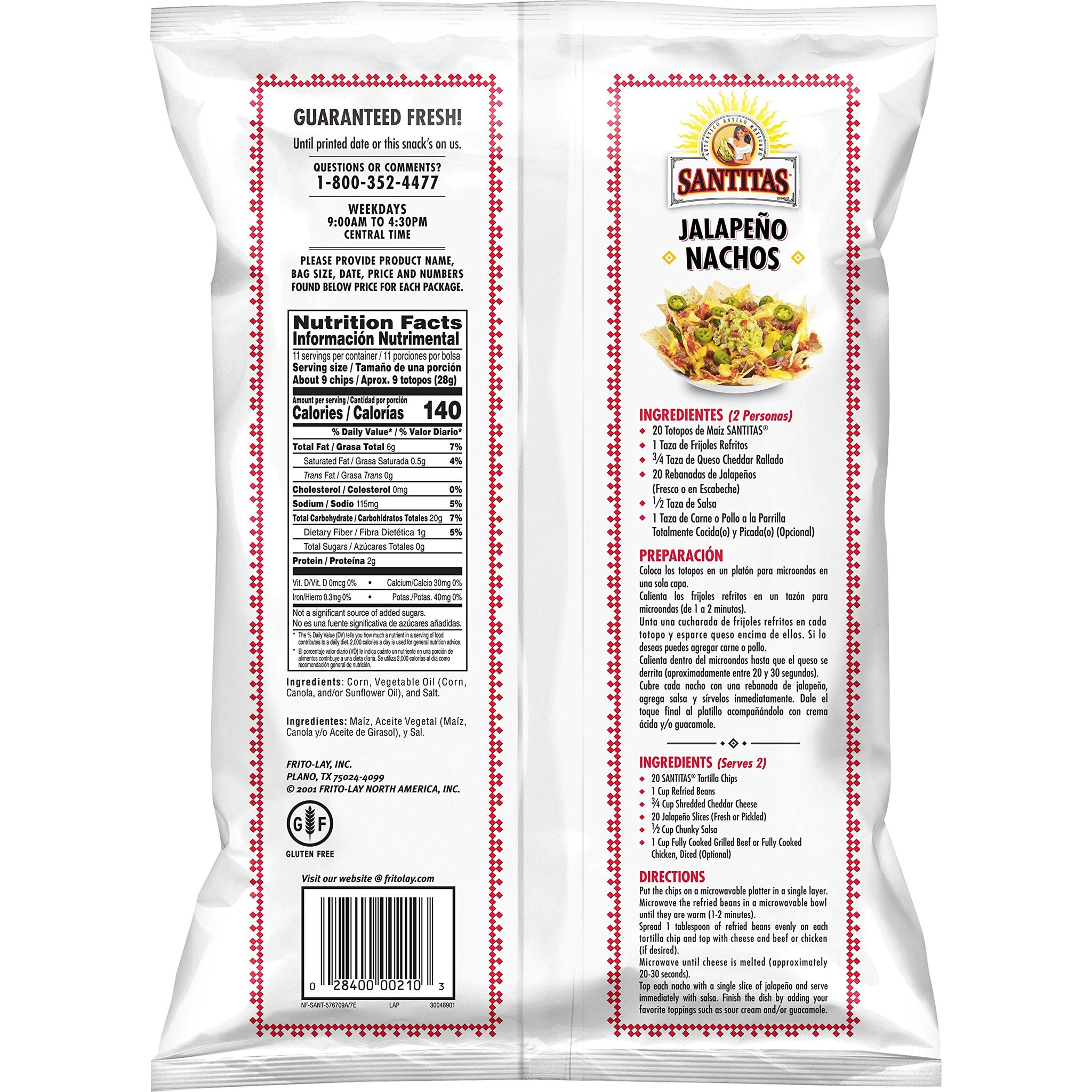 Santitas Tortilla White Corn Chips Bag, 11 Ounce