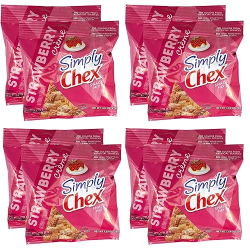 ChexMix Strawberry Yogurt 1.03oz Bags (8 Pack), Snack Mix, Snack Packs, The Hampton Candy Company
