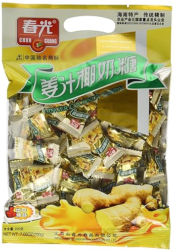 Sudopo OLSAinny Chun Guang Ginger Coconut Candy, 7.05 Ounce 200g - 2 Pack